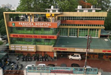 Neurosurgeon performing craniotomy surgery at Panacea Hospital in Dehradun